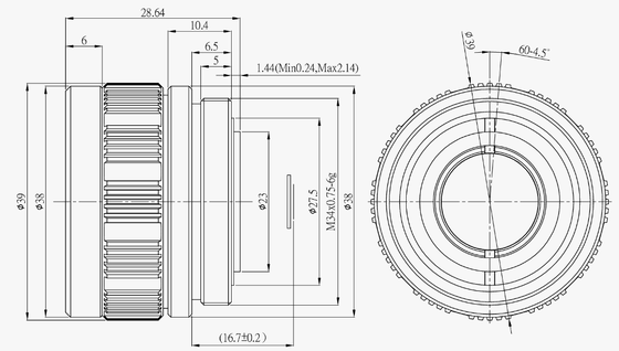 FWD-19-02 19mm F1.0 LWIR 8-12μm波長と384×288@12μmセンサのための40°Cから80°Cの動作温度を持つモーター化されたズームレンズ