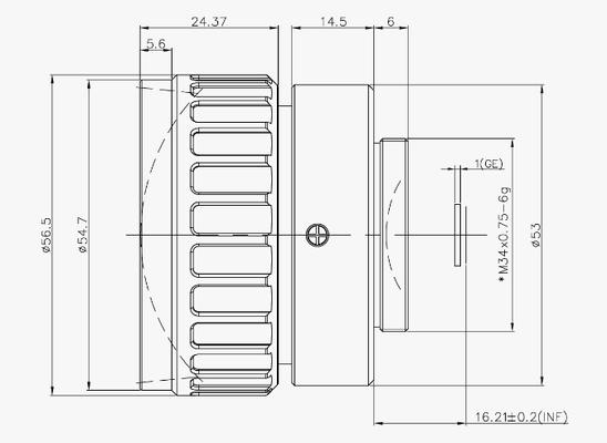 FWD-50 50mm F1.0 モーターズドズームレンズ 8-12μm波長と -40°Cから+80°Cのオペレーティング温度