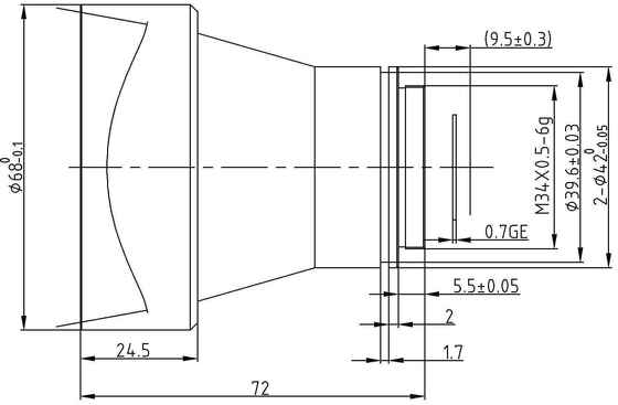 FWD-55 55mm F1.0 1280×1024@12μm LWIR モーター化ズームレンズ 熱画像用の波長8-12μm