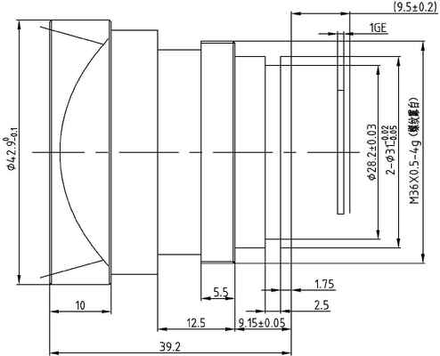 FWD-35 35mm F1.0 1280×1024@12μm LWIR モーター化ズームレンズ 熱画像用の波長8-12μm